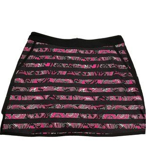 Lady Hagen Activewear Women Sz 10 Floral stripe Golf Tennis Skirt Skort Pull On